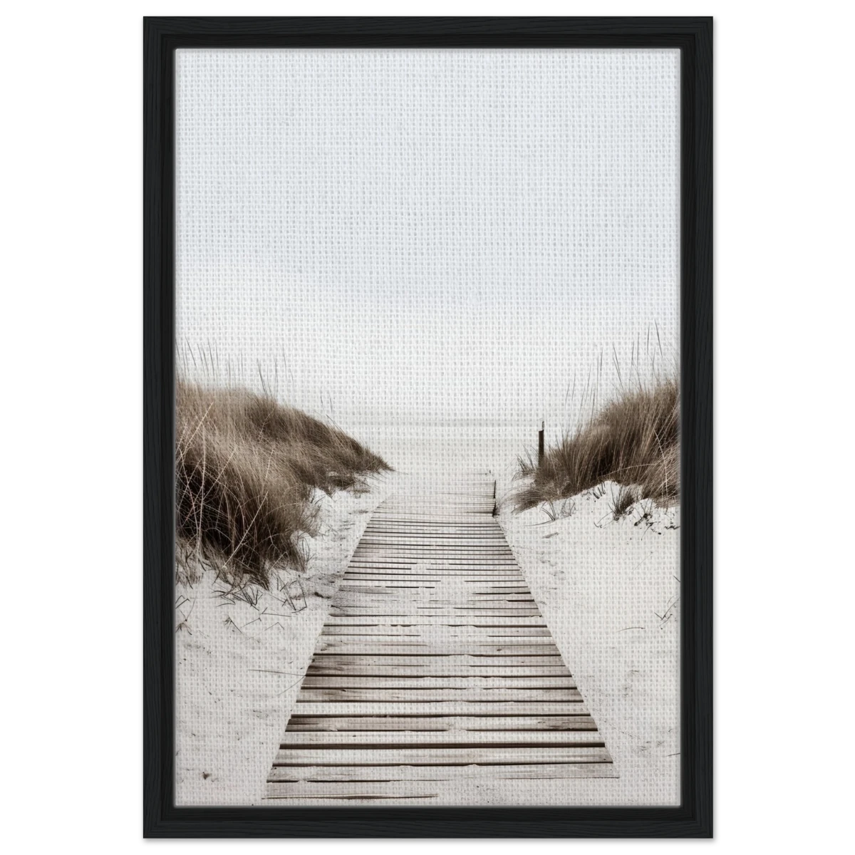 "Serene Pathway" – A Journey to Tranquility | Beach Wall art print - 40x60 cm / 16x24″ - Framed Canvas - Black frame