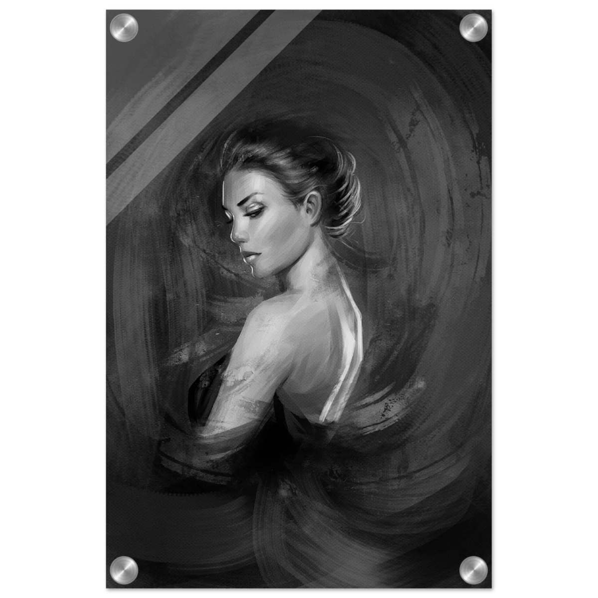 Shades of Solitude | Minimalist Black and White Wall art Print - 30x45 cm / 12x18″ - Acrylic Print -