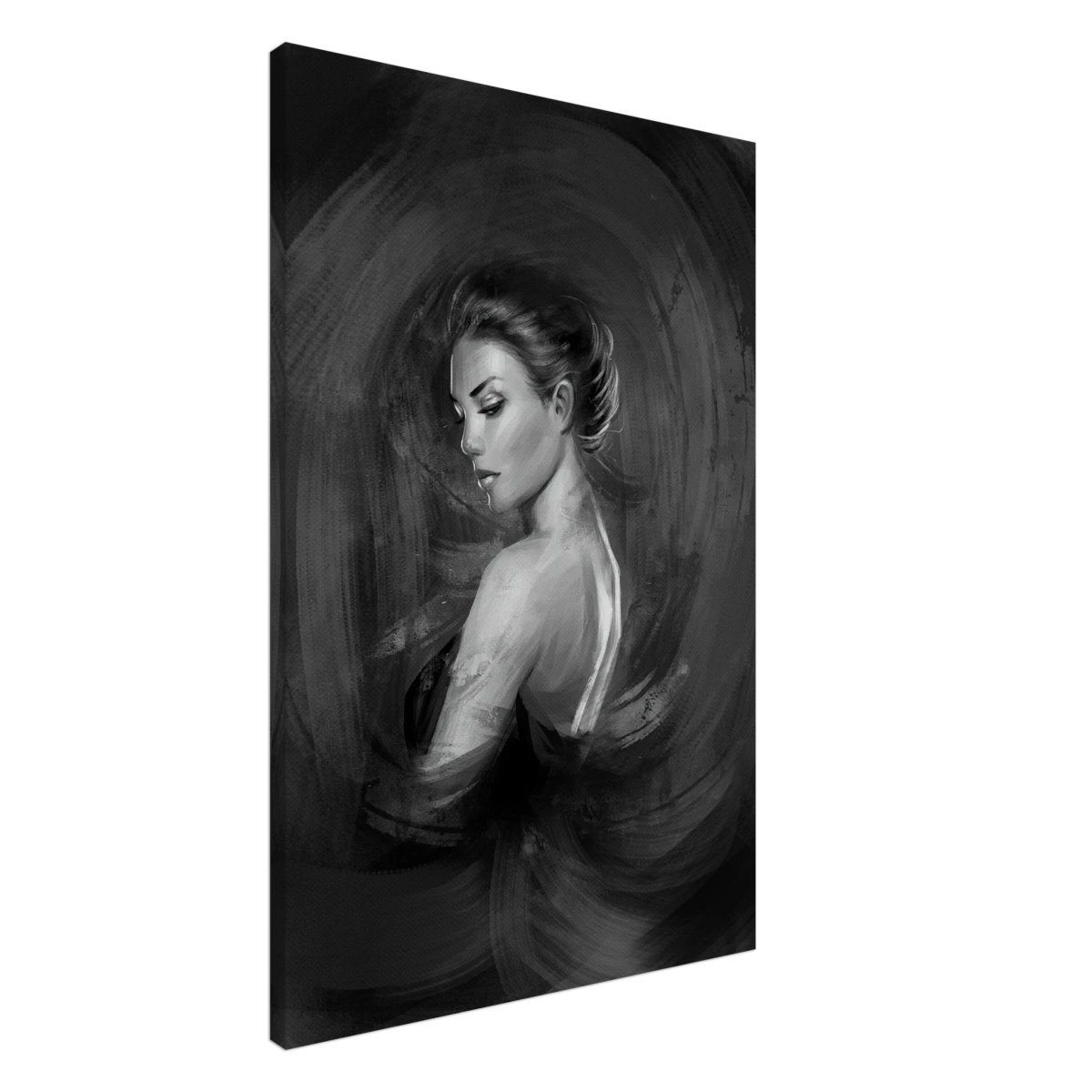 Shades of Solitude | Minimalist Black and White Wall art Print - 60x90 cm / 24x36″ - Canvas -