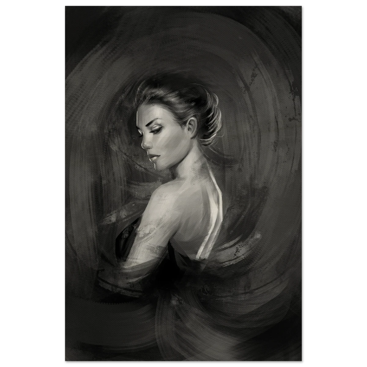 Shades of Solitude | Minimalist Black and White Wall art Print - 30x45 cm / 12x18″ - Wood Prints -