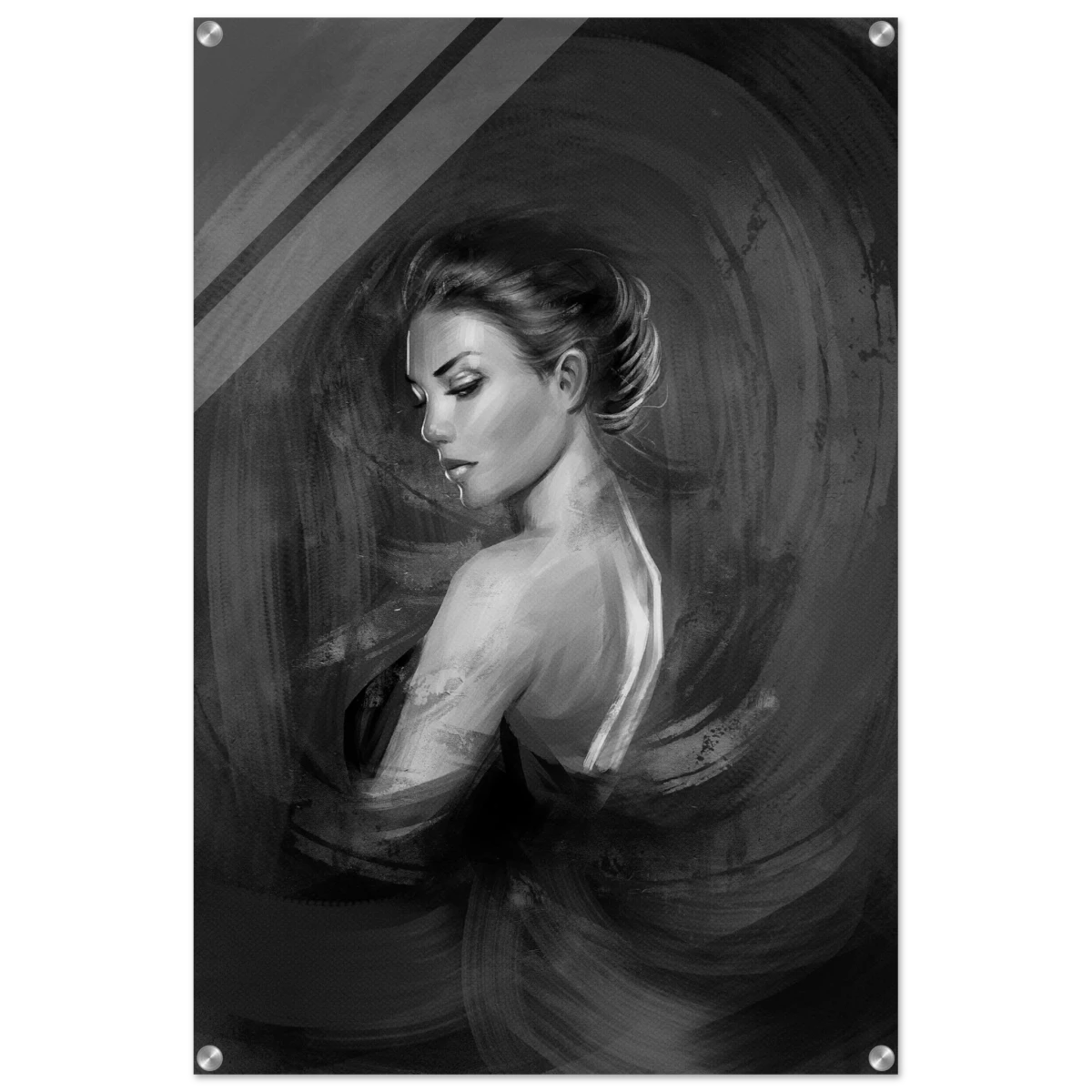 Shades of Solitude | Minimalist Black and White Wall art Print - 60x90 cm / 24x36″ - Acrylic Print -