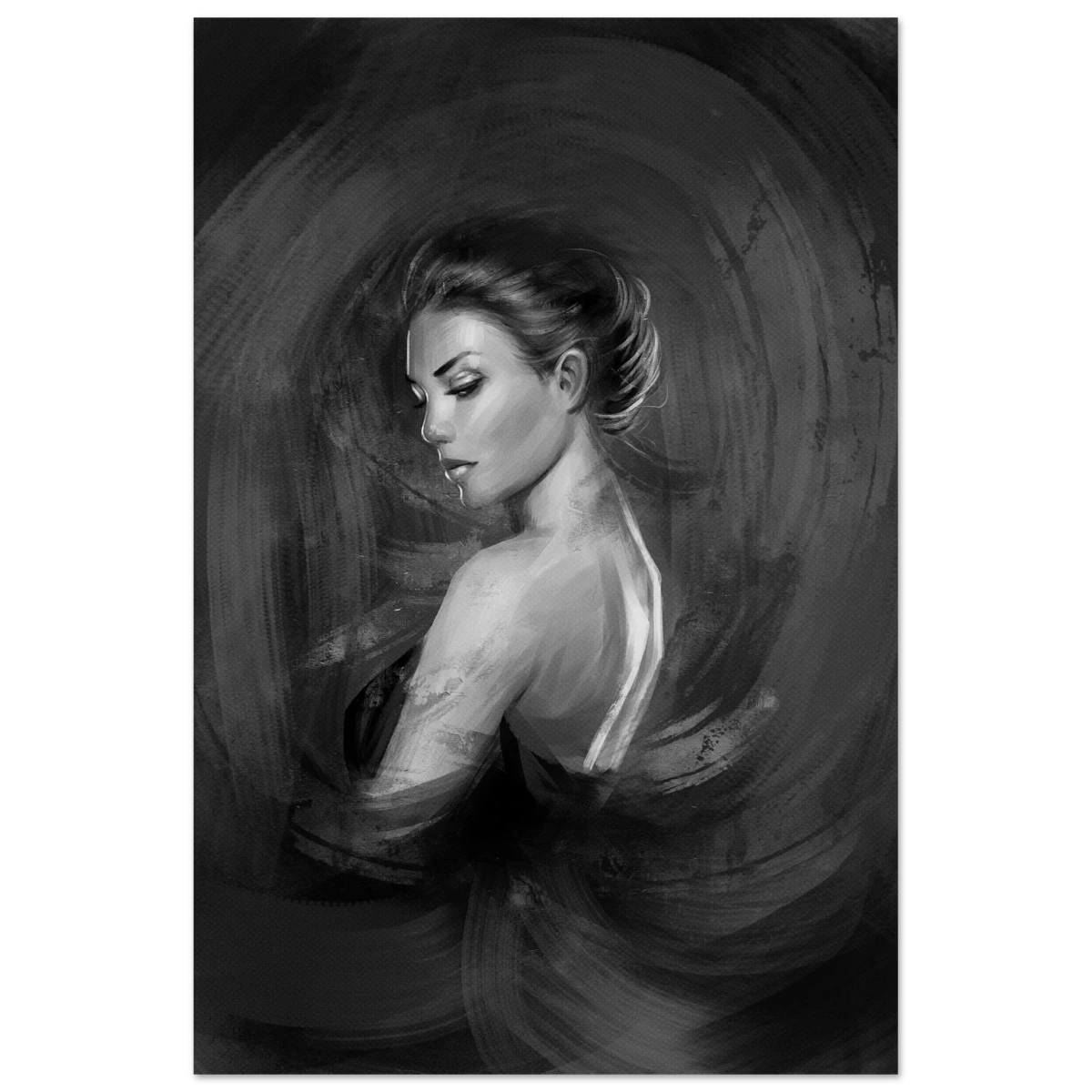 Shades of Solitude | Minimalist Black and White Wall art Print - 40x60 cm / 16x24″ - Aluminum Print -