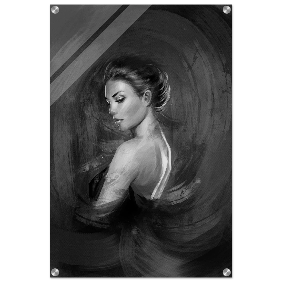 Shades of Solitude | Minimalist Black and White Wall art Print - 50x75 cm / 20x30″ - Acrylic Print -