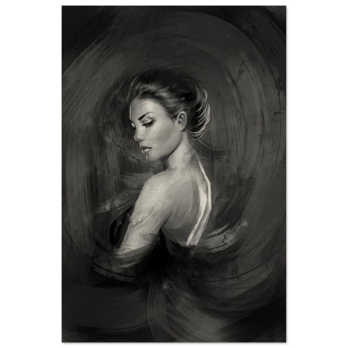 Shades of Solitude | Minimalist Black and White Wall art Print - 40x60 cm / 16x24″ - Wood Prints -