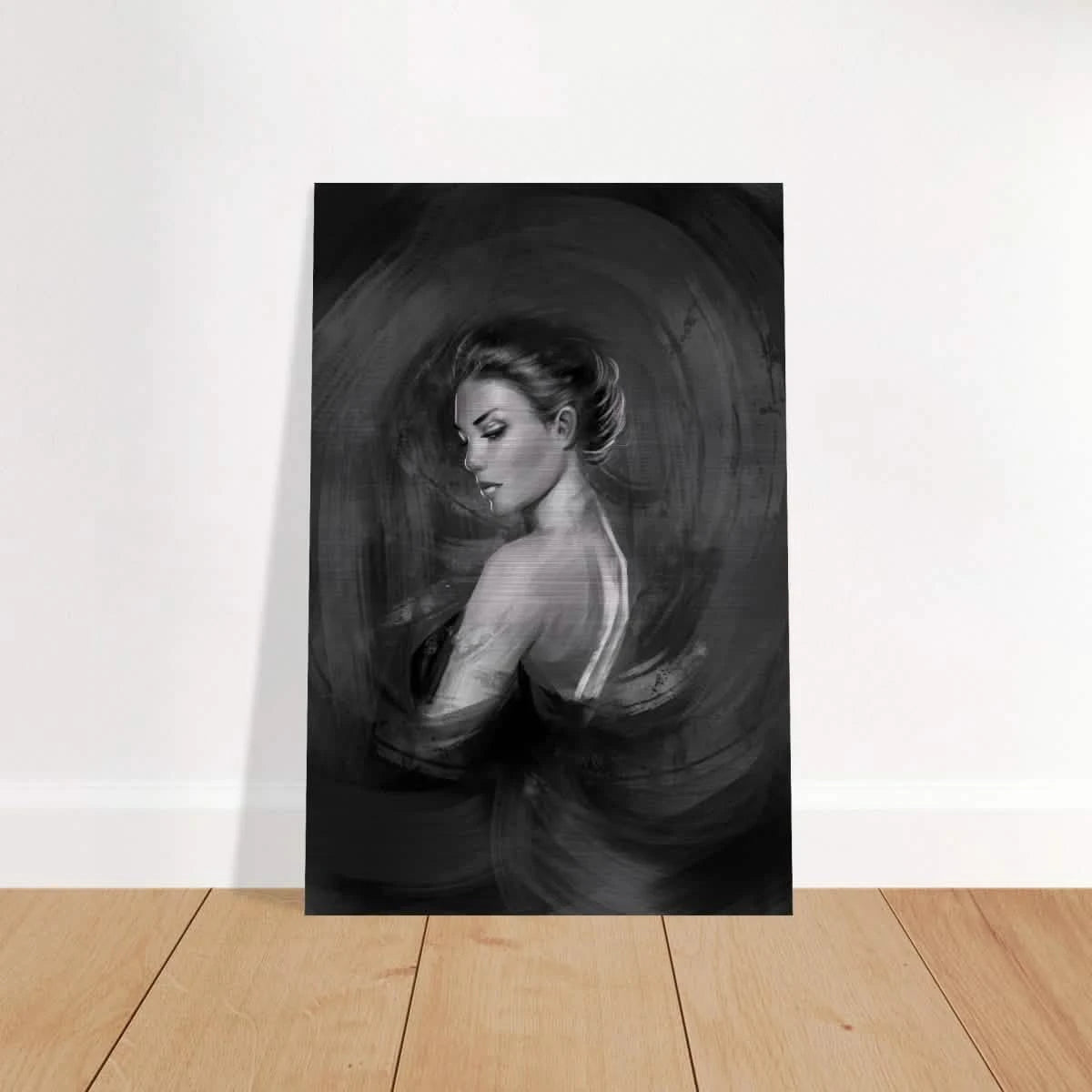 Shades of Solitude | Minimalist Black and White Wall art Print - 60x90 cm / 24x36″ - Brushed Aluminum Print -