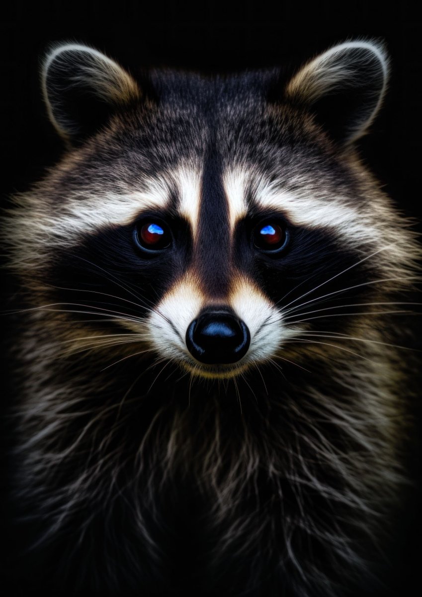 "Shadow Whiskers" – Choose Your Raccoon Portrait: Curious, Poised, or Gentle - 30x45 cm / 12x18″ - Design 2 - Acrylic Print
