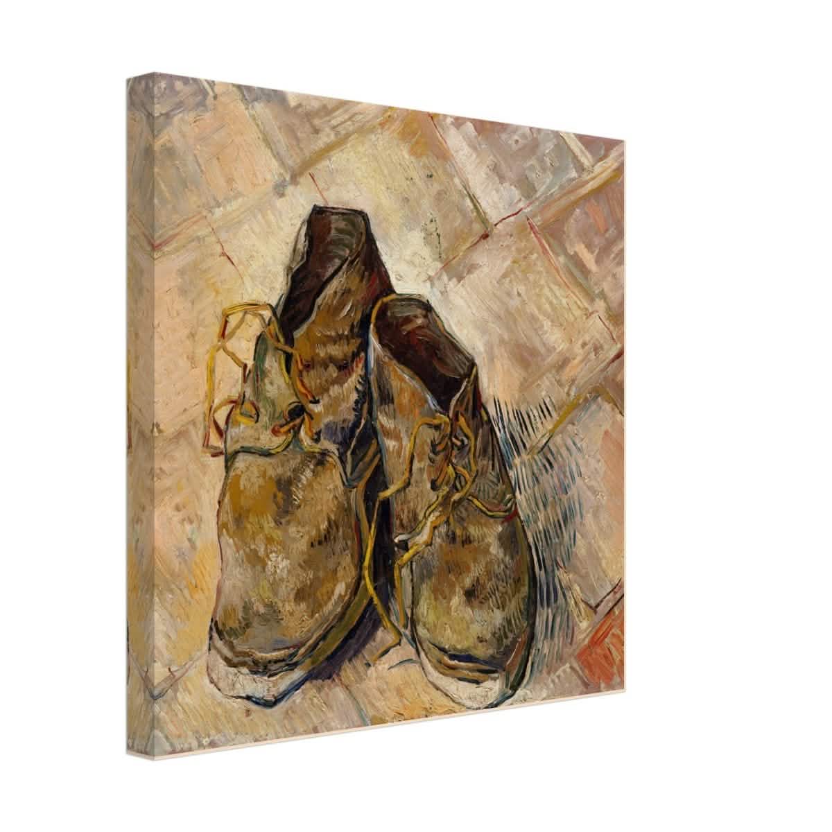 Shoes by Vincent van Gogh | Vintage wall art print - Canvas - 40x40 cm / 16x16″ - Thick