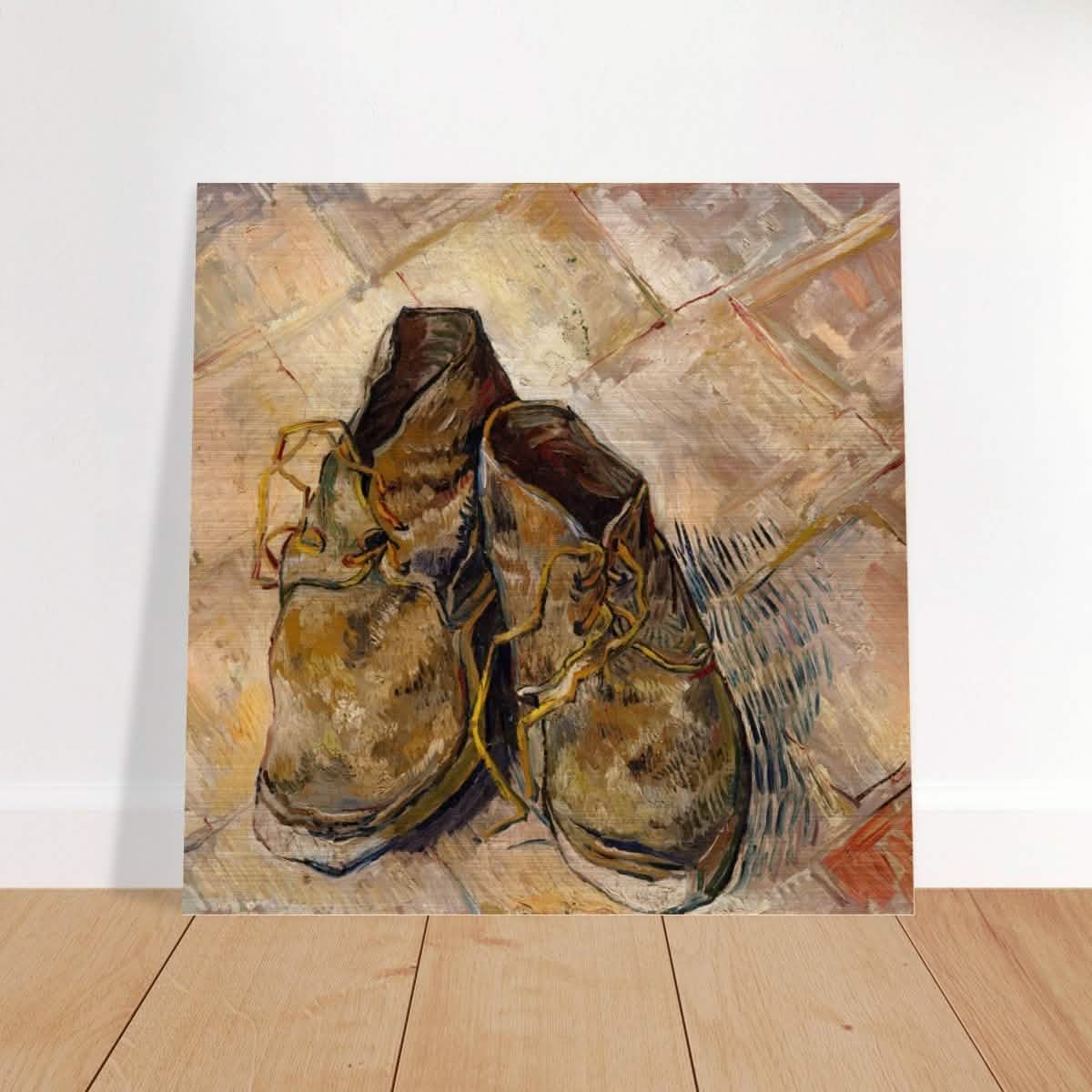 Shoes by Vincent van Gogh | Vintage wall art print - Brushed Aluminum Print - 60x60 cm / 24x24″ -
