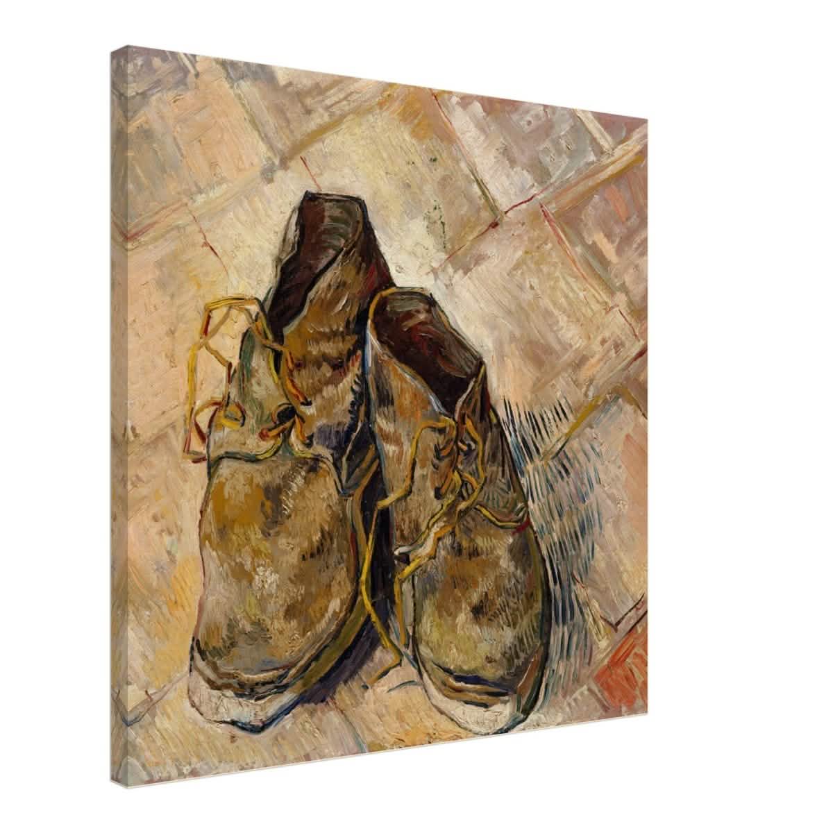 Shoes by Vincent van Gogh | Vintage wall art print - Canvas - 60x60 cm / 24x24″ - Slim