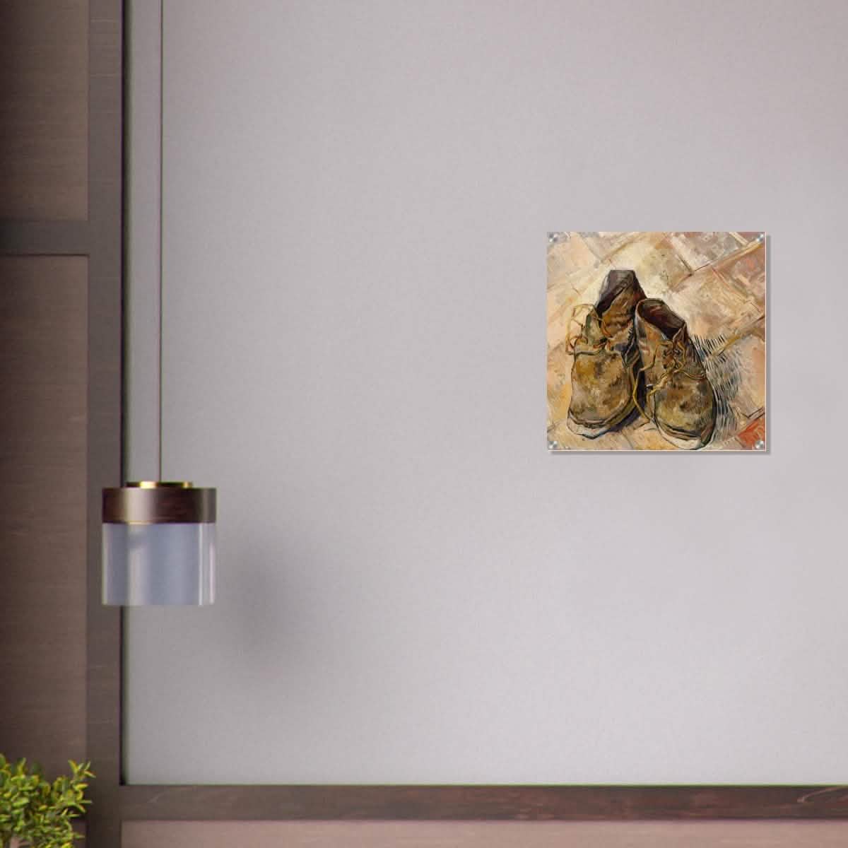 Shoes by Vincent van Gogh | Vintage wall art print - Acrylic Print - 50x50 cm / 20x20″ -