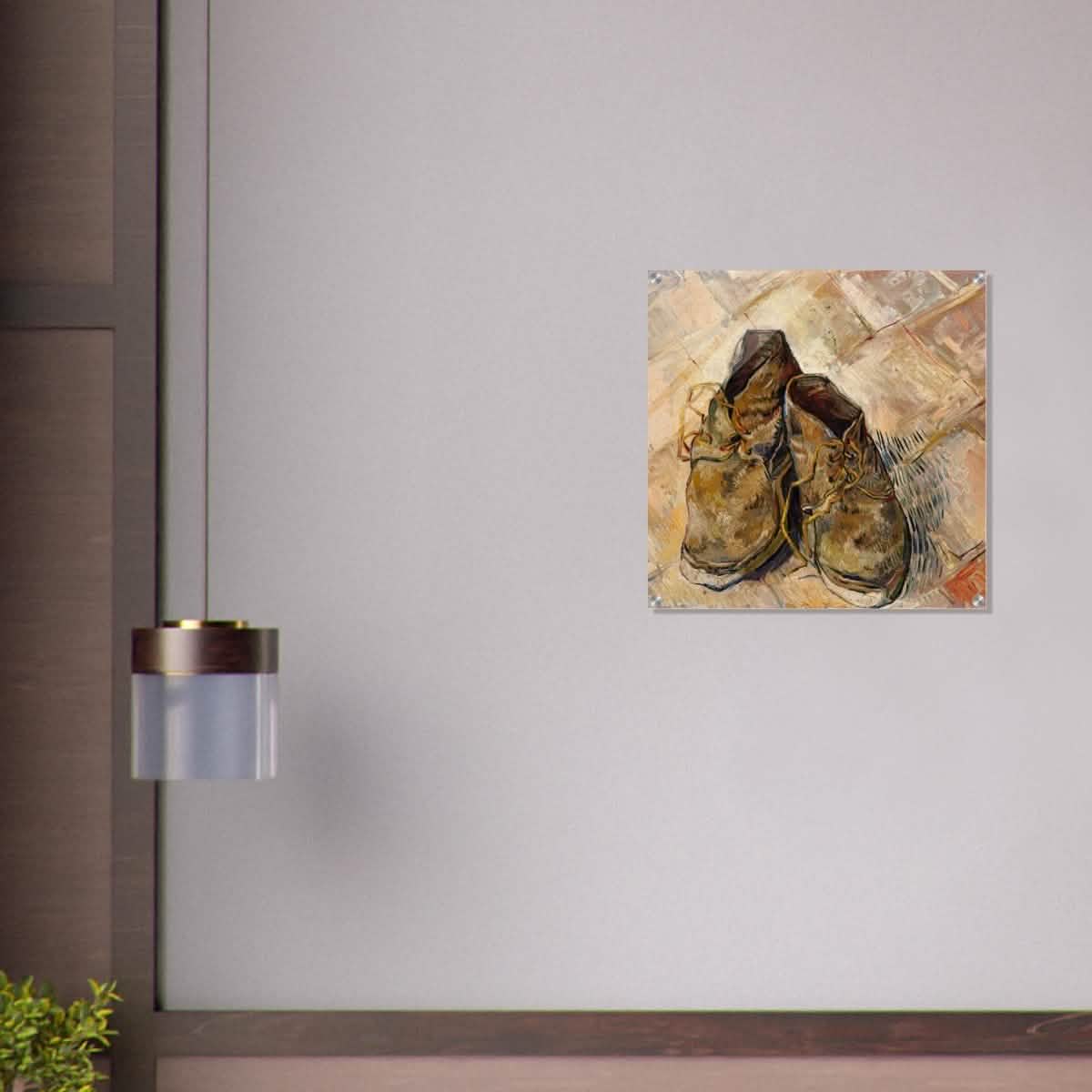 Shoes by Vincent van Gogh | Vintage wall art print - Acrylic Print - 60x60 cm / 24x24″ -