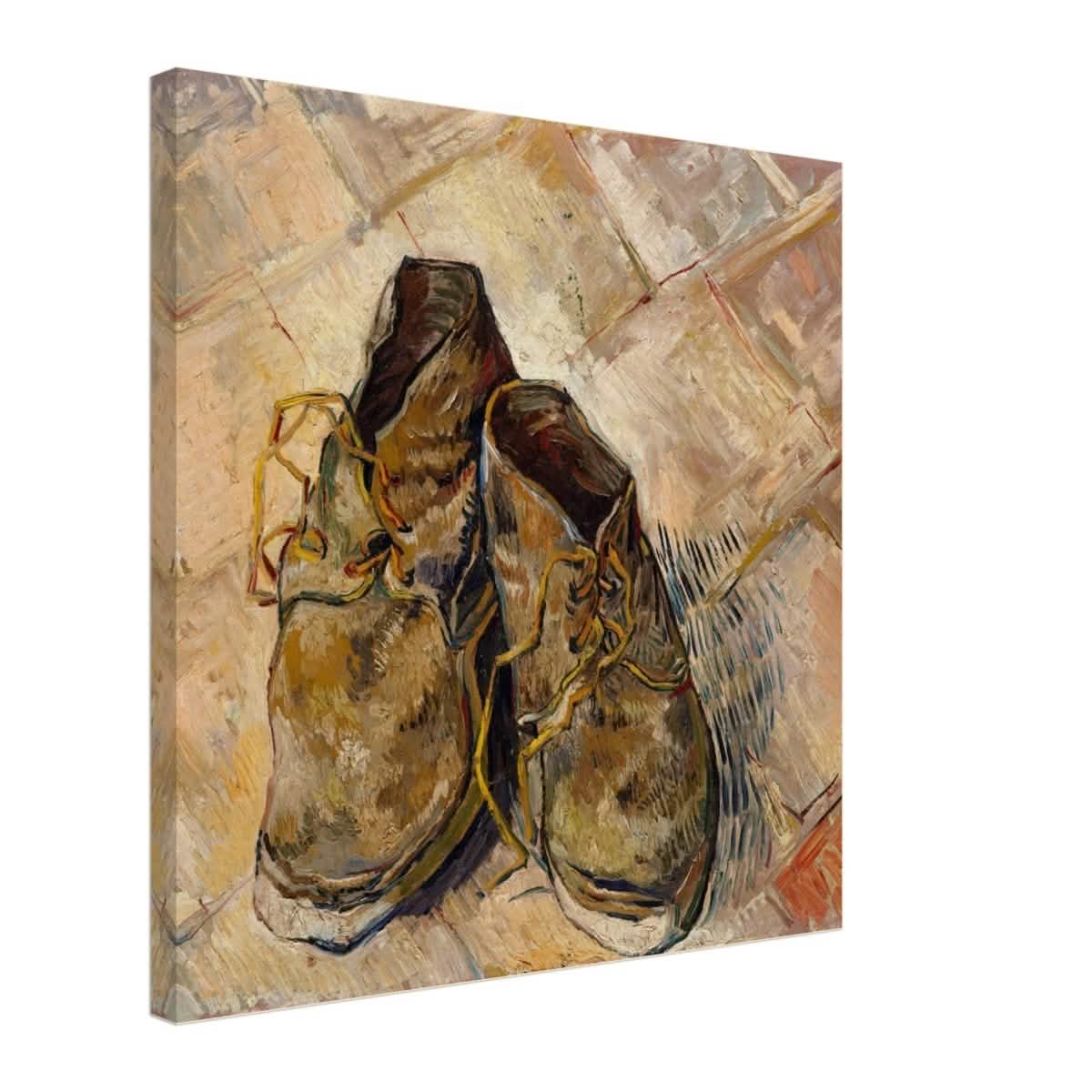 Shoes by Vincent van Gogh | Vintage wall art print - Canvas - 60x60 cm / 24x24″ - Thick
