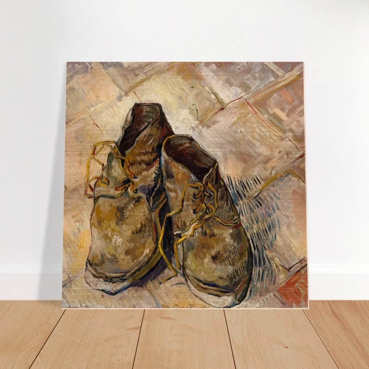 Shoes by Vincent van Gogh | Vintage wall art print - Brushed Aluminum Print - 40x40 cm / 16x16″ -