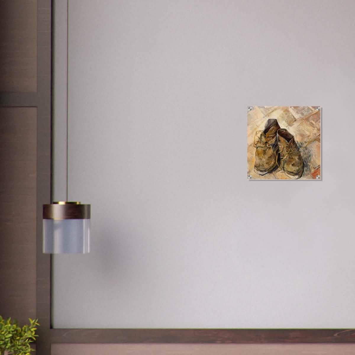 Shoes by Vincent van Gogh | Vintage wall art print - Acrylic Print - 40x40 cm / 16x16″ -