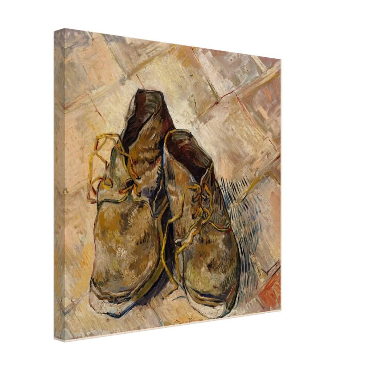 Shoes by Vincent van Gogh | Vintage wall art print - Canvas - 40x40 cm / 16x16″ - Slim