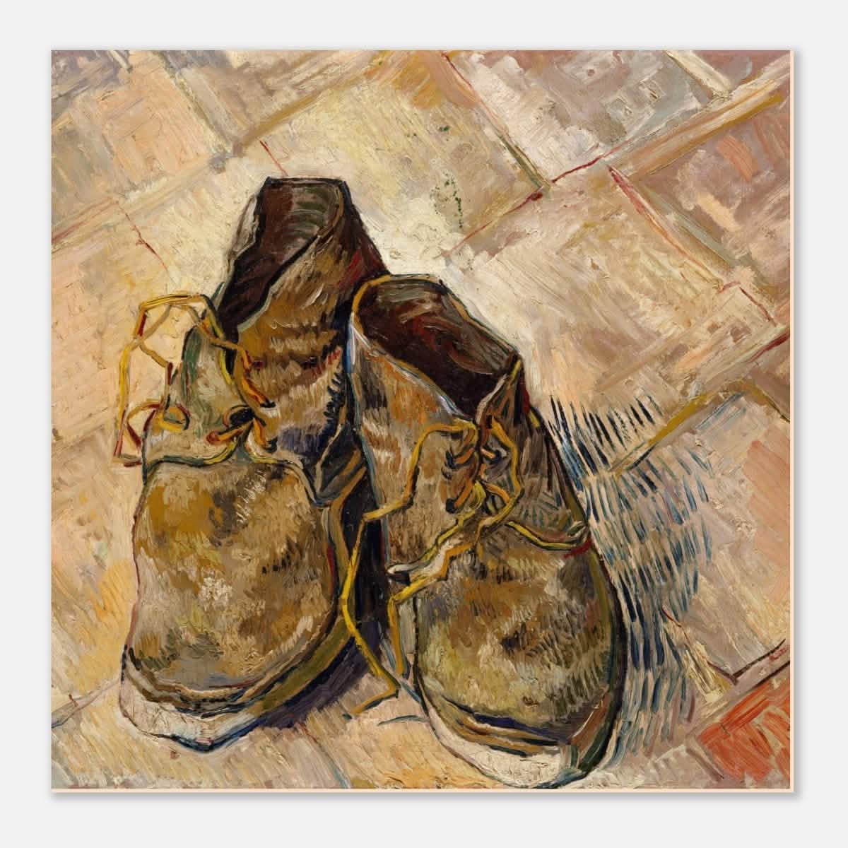 Shoes by Vincent van Gogh | Vintage wall art print - Aluminum Print - 40x40 cm / 16x16″ -