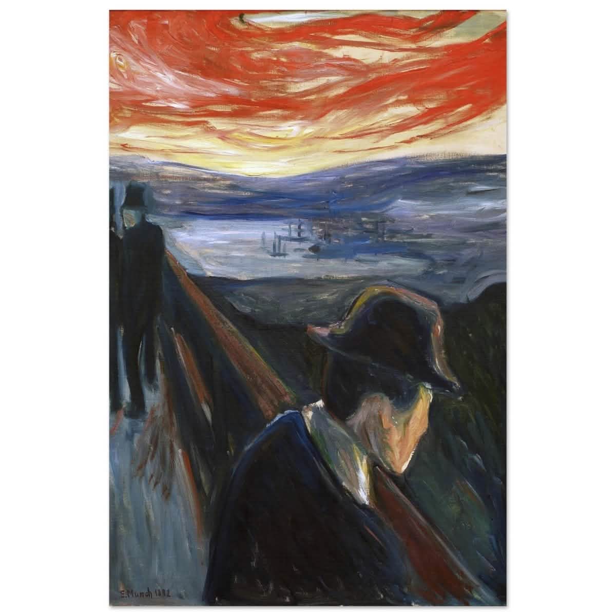 Sick Mood at Sunset – A Haunting Expression of Emotion by Edvard Munch 1892 | Wall art Print - 50x75 cm / 20x30″ - Aluminum Print -