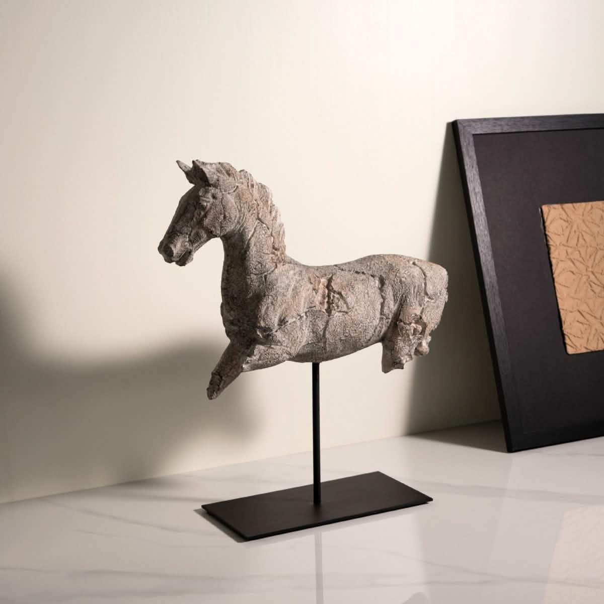 Silent Horse Resin Sculpture – Elegant Modern Tabletop Decoration - Silent Elegance – Horse Sculpture -