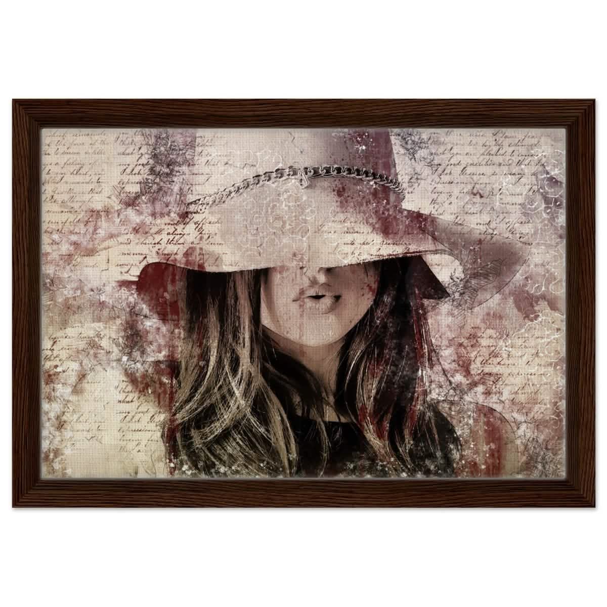 Silent Reflections | Modern Romanticism | Contemporary Figurative Art | wall art print - Framed Canvas - 30x45 cm / 12x18″ - Dark wood frame