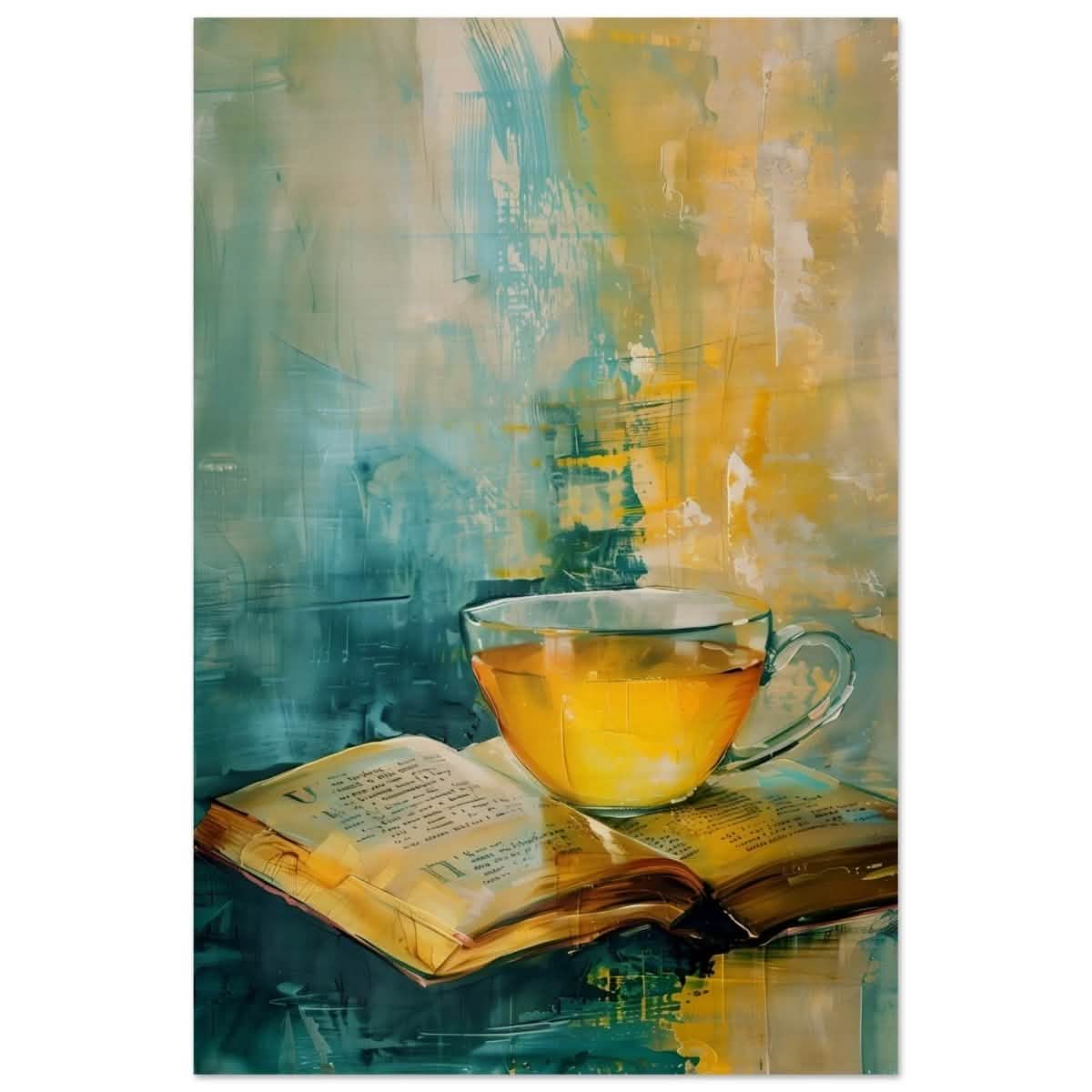 Sip of Wisdom | Contemporary Still Life Art | Abstract Realism - Wood Prints - 30x45 cm / 12x18″ -