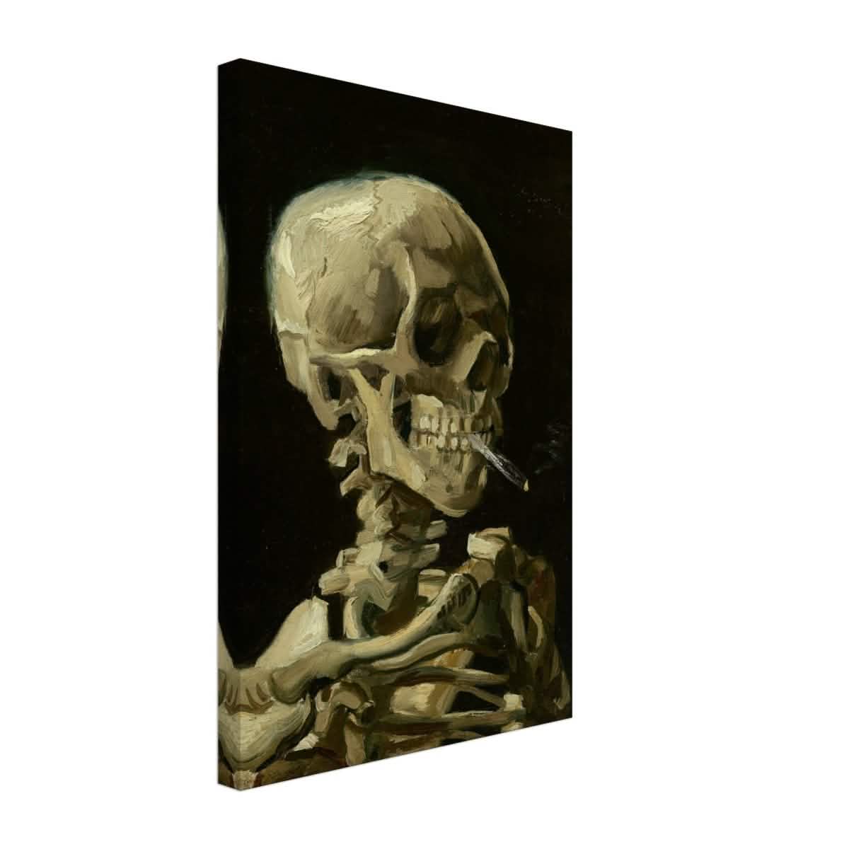 Skull of a Skeleton with Burning Cigarette by Vincent van Gogh | Vintage wall art print - Canvas - 30x45 cm / 12x18" -