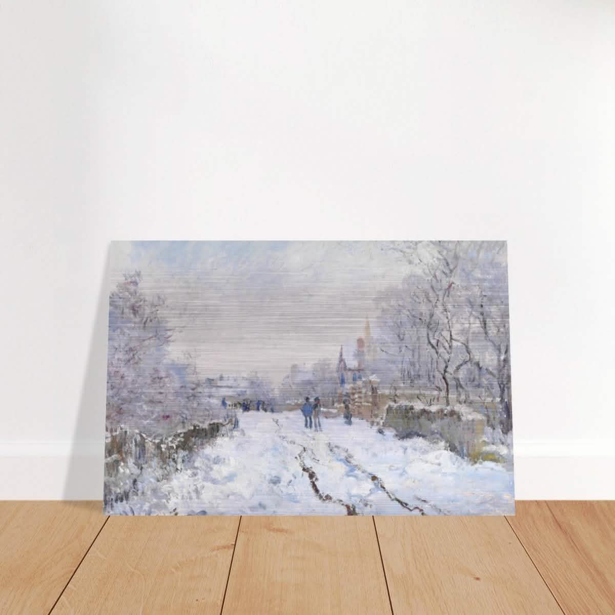 Snow at Argenteuil by Claude Monet | Vintage Nature art print - Brushed Aluminum Print - 30x45 cm / 12x18″ -