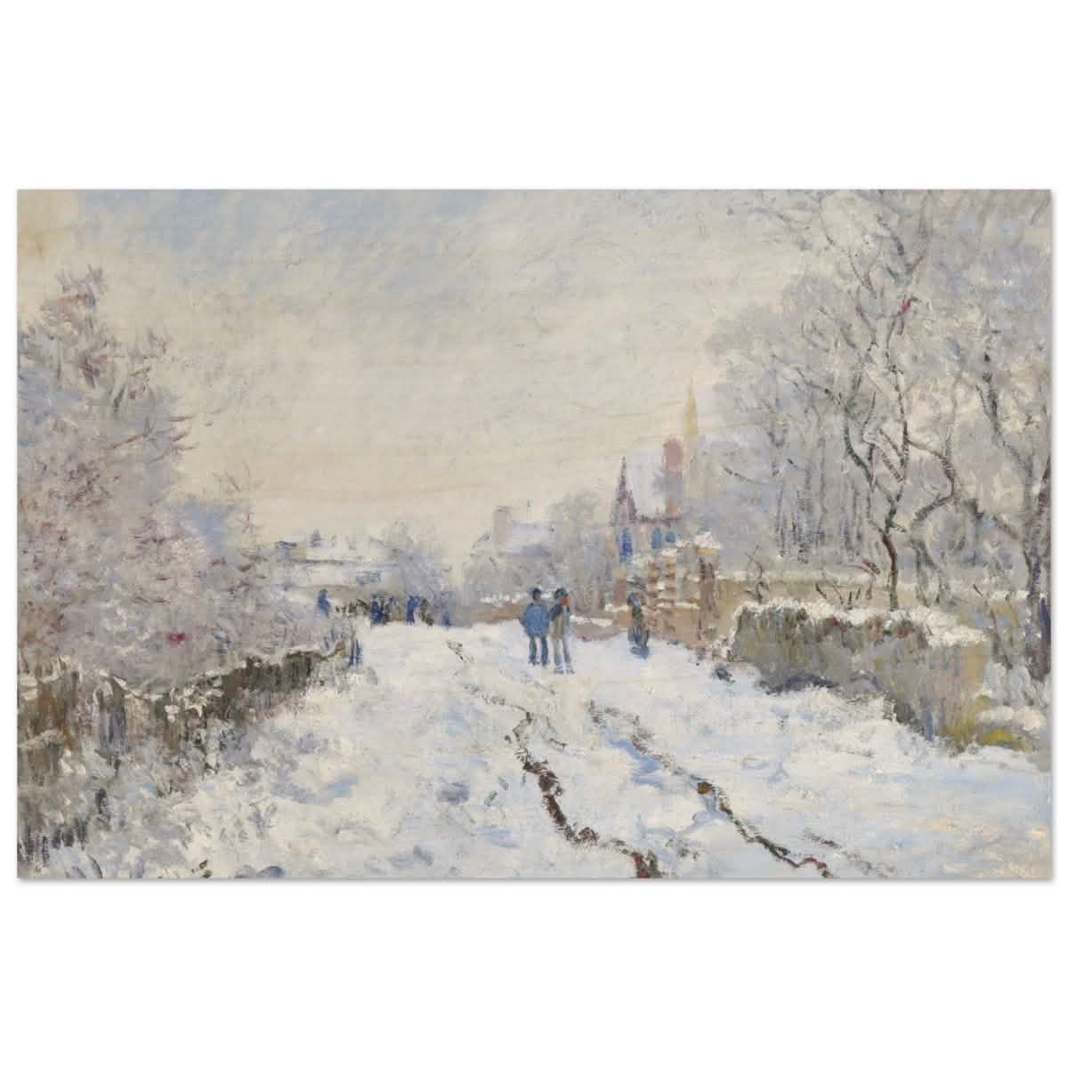 Snow at Argenteuil by Claude Monet | Vintage Nature art print - Wood Prints - 30x45 cm / 12x18″ -