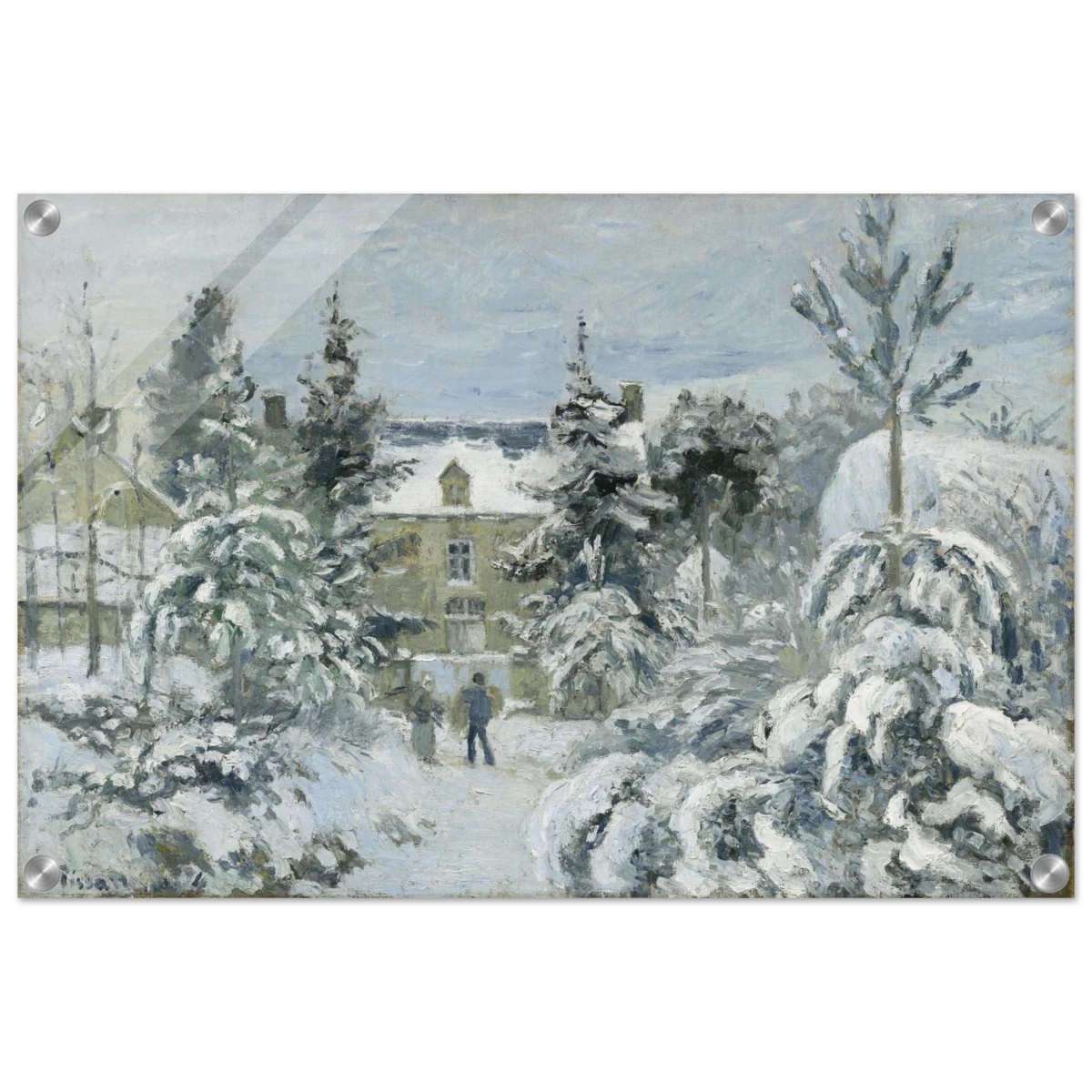 Snow at Éragny – Winter Impressionist Wall Art Print by Camille Pissarro - Acrylic Print - 40x60 cm / 16x24″ -