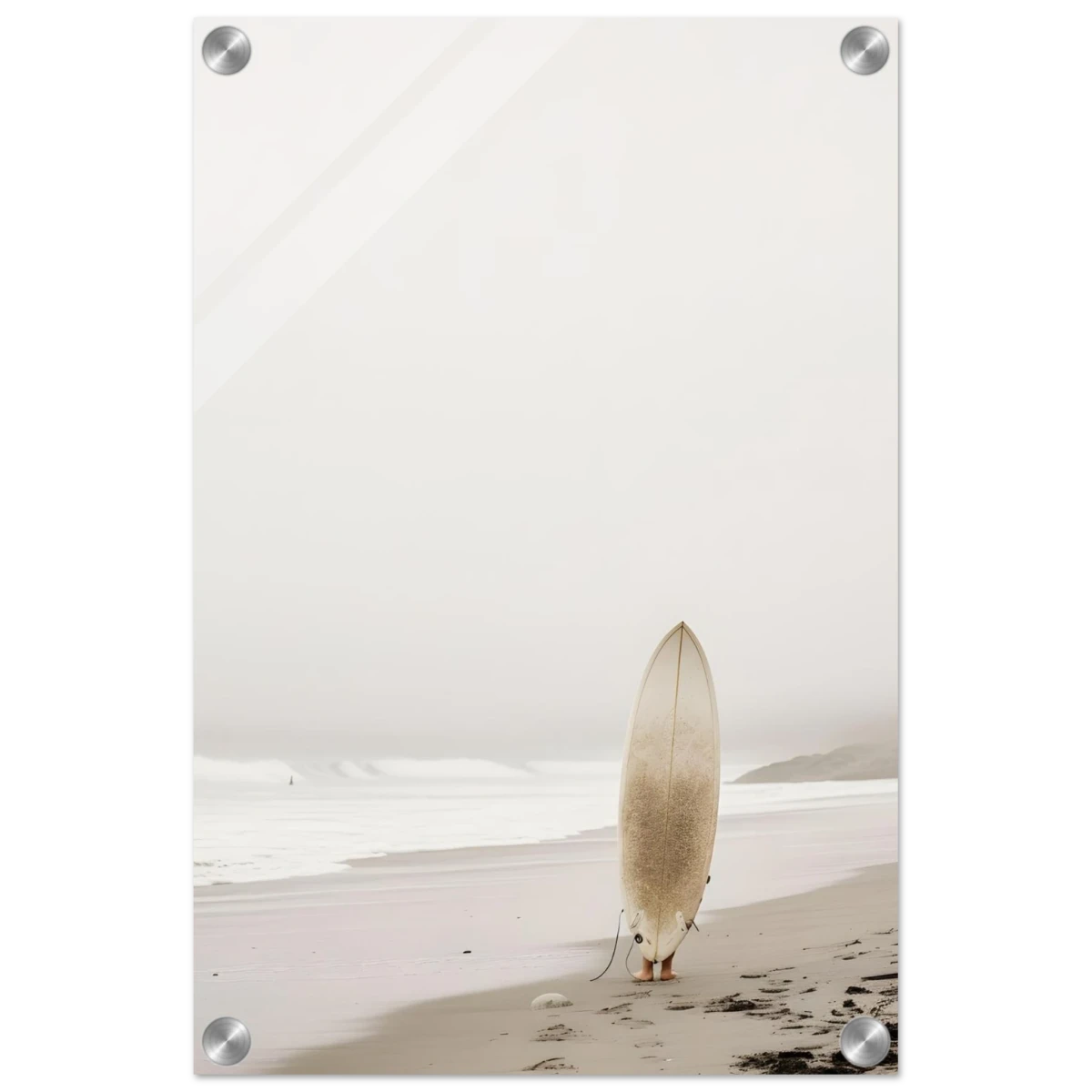 "Solitude & Surf" – Minimalist Coastal Photography | Wall art Print - Acrylic Print - 30x45 cm / 12x18″ -