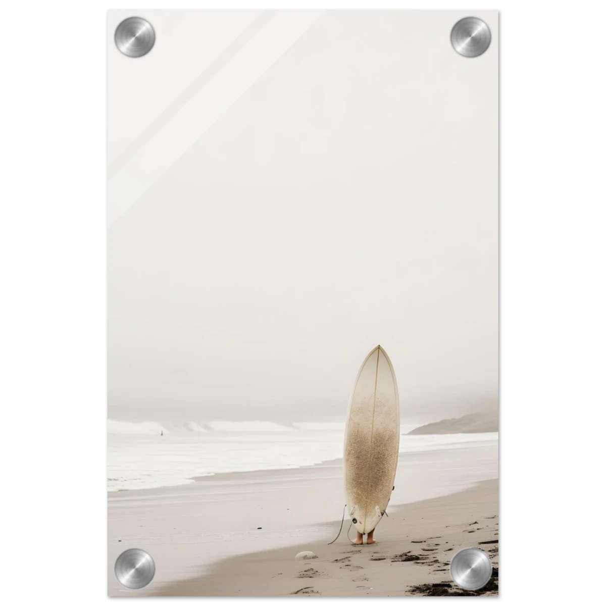 "Solitude & Surf" – Minimalist Coastal Photography | Wall art Print - Acrylic Print - 20x30 cm / 8x12″ -