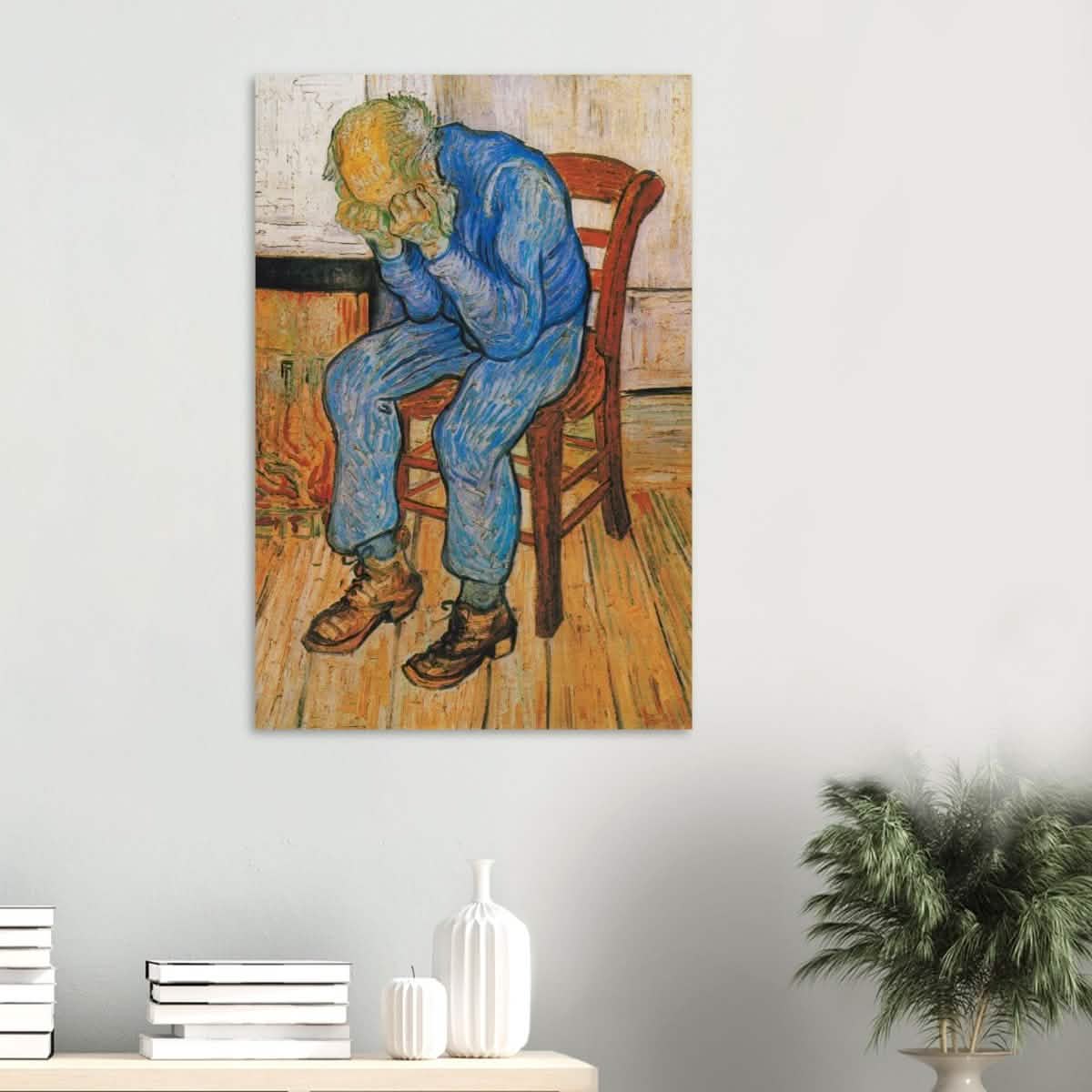 Sorrowing old man by Vincent van Gogh - Wood Prints - 60x90 cm / 24x36″ - 10 mm