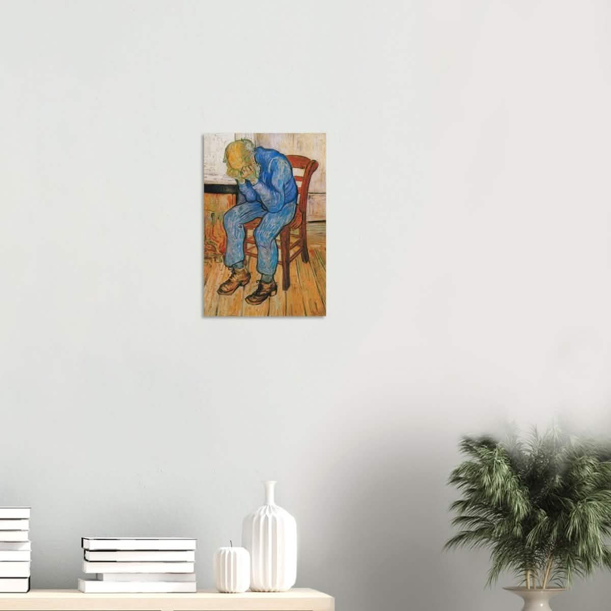Sorrowing old man by Vincent van Gogh - Wood Prints - 30x45 cm / 12x18″ - 20 mm