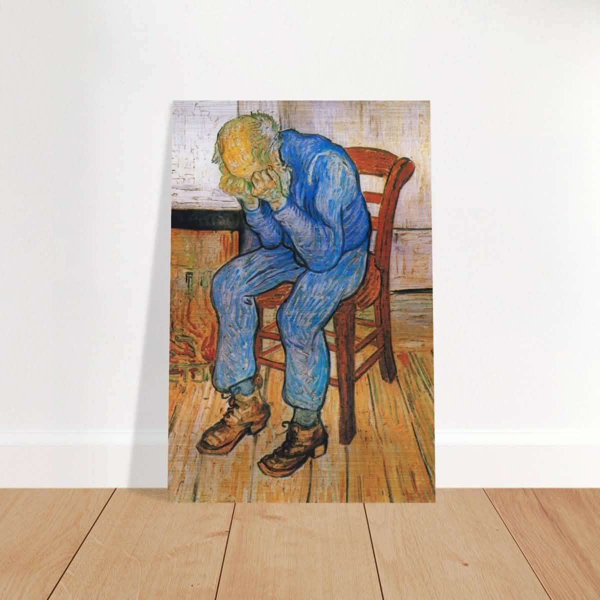 Sorrowing old man by Vincent van Gogh - Brushed Aluminum Print - 60x90 cm / 24x36″ -