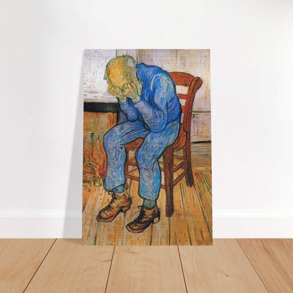 Sorrowing old man by Vincent van Gogh - Brushed Aluminum Print - 40x60 cm / 16x24″ -