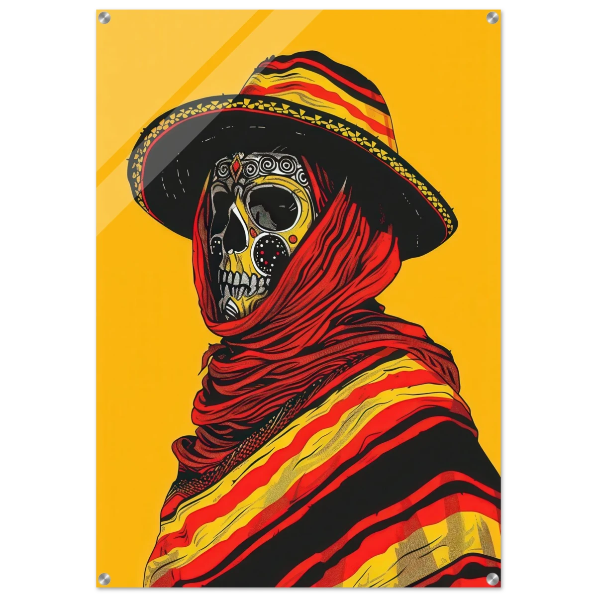 Soul of the Desert – Día de los Muertos Pop Art | wall art print - Acrylic Print - 70x100 cm / 28x40″ -