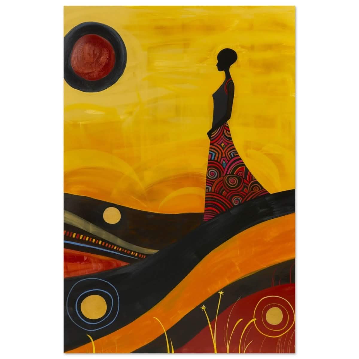 Soulful Journey | Contemporary African - Inspired Art | wall art print - Aluminum Print - 30x45 cm / 12x18″ -