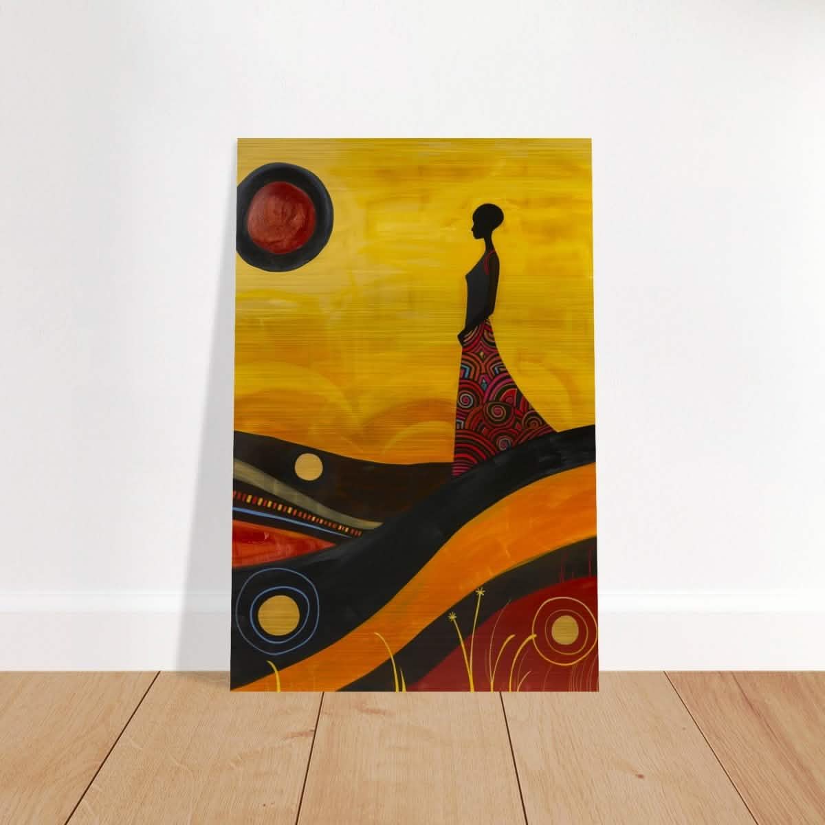 Soulful Journey | Contemporary African - Inspired Art | wall art print - Brushed Aluminum Print - 30x45 cm / 12x18″ -