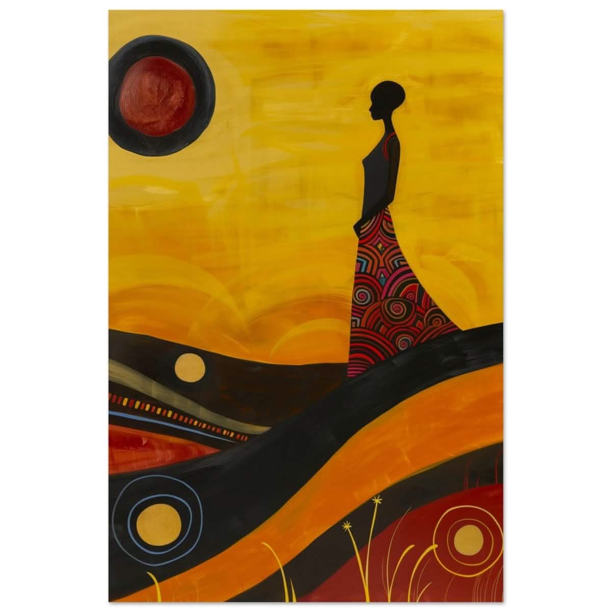 Soulful Journey | Contemporary African - Inspired Art | wall art print - Wood Prints - 30x45 cm / 12x18″ -