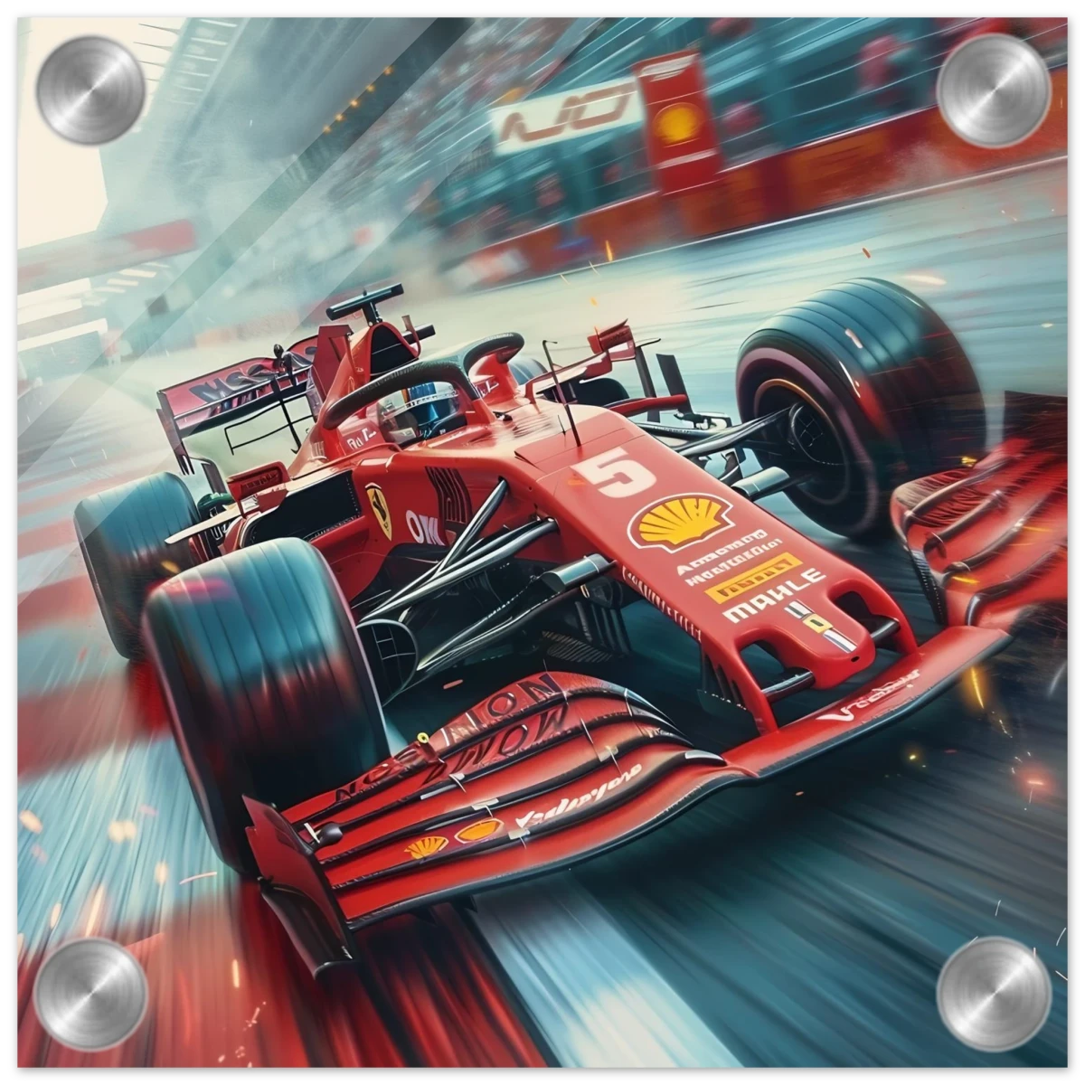 Speed Demon – Formula One Racing in Motion | Wall art Print - Acrylic Print - 20x20 cm / 8x8″ -
