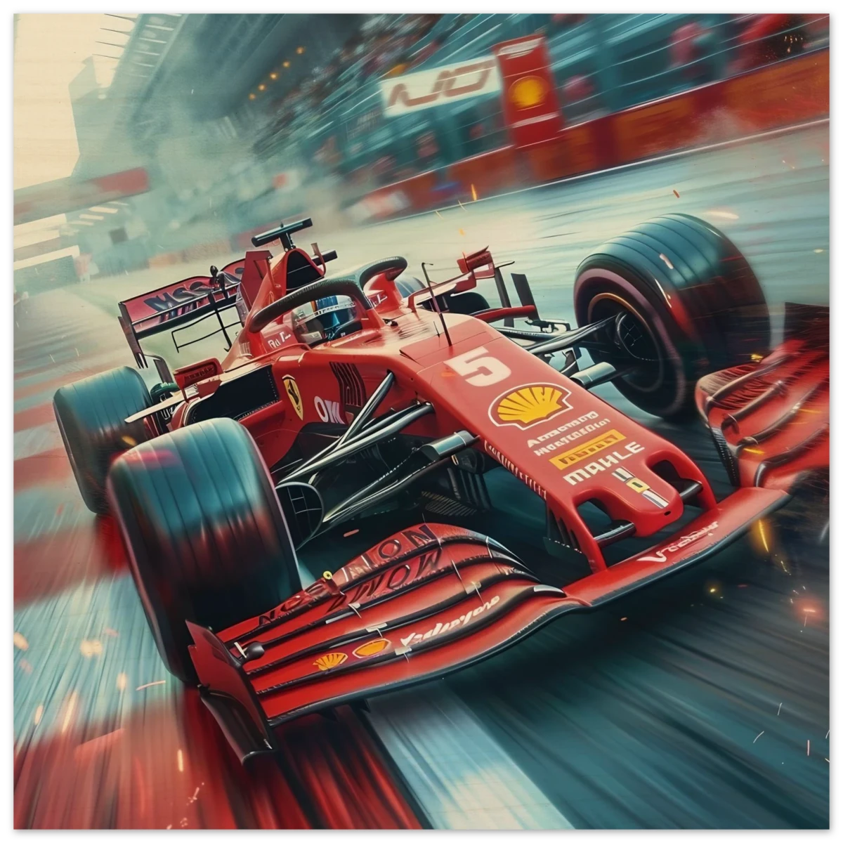 Speed Demon – Formula One Racing in Motion | Wall art Print - Wood Prints - 50x50 cm / 20x20″ -