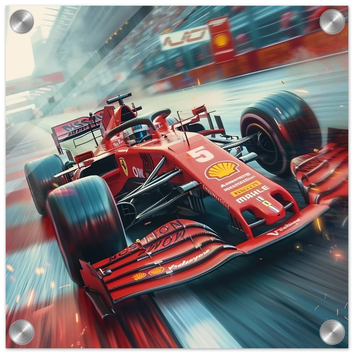 Speed Demon – Formula One Racing in Motion | Wall art Print - Acrylic Print - 30x30 cm / 12x12″ -