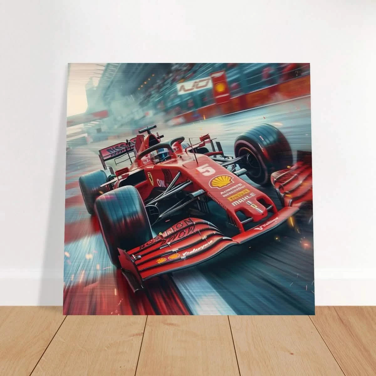 Speed Demon – Formula One Racing in Motion | Wall art Print - Brushed Aluminum Print - 20x20 cm / 8x8″ -