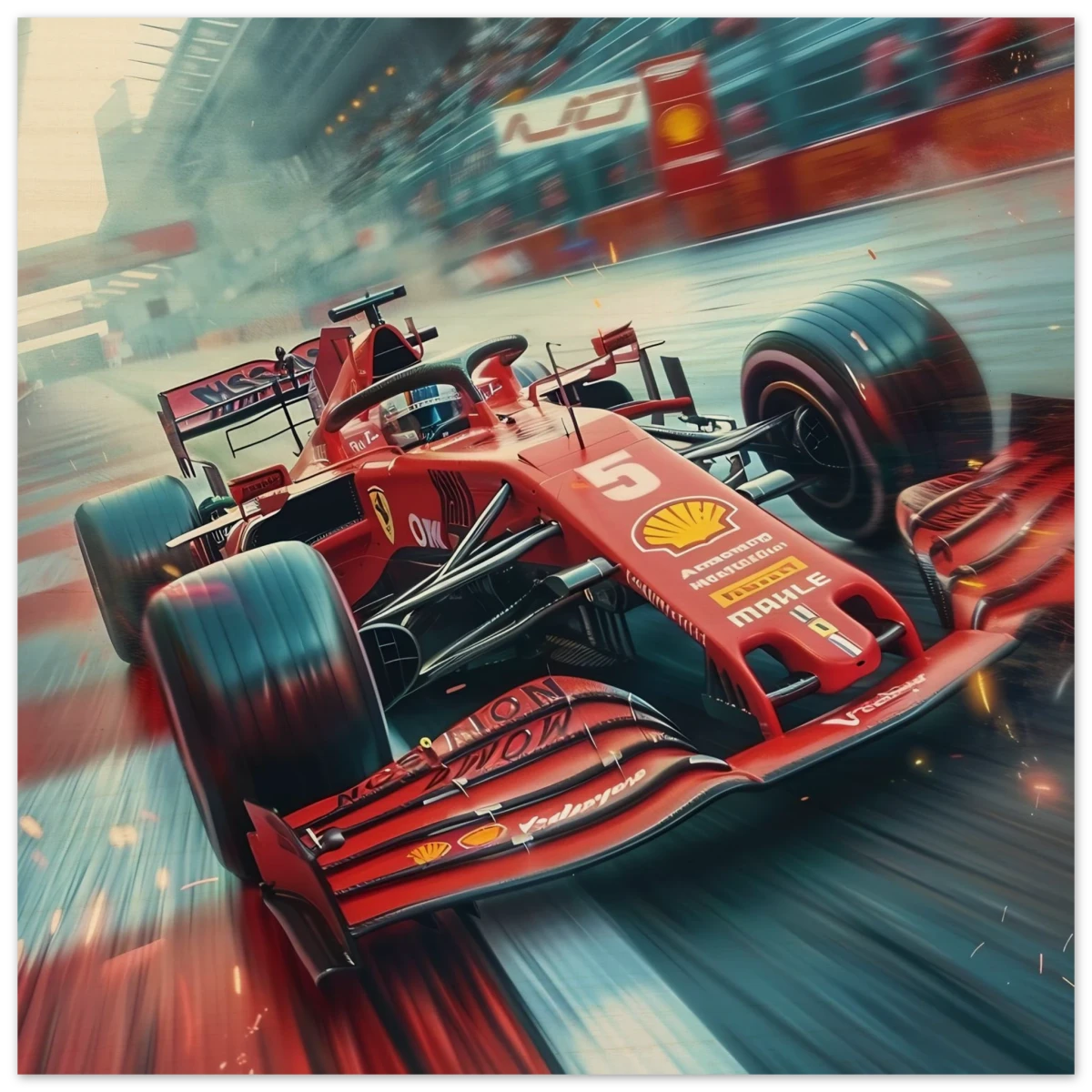 Speed Demon – Formula One Racing in Motion | Wall art Print - Wood Prints - 60x60 cm / 24x24″ -