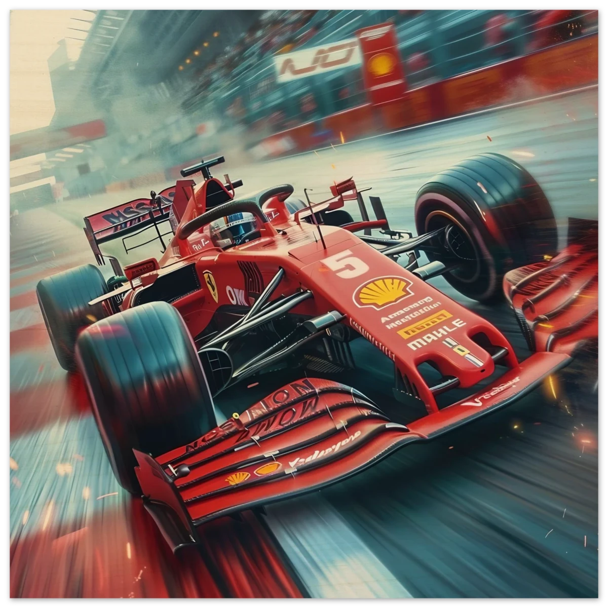 Speed Demon – Formula One Racing in Motion | Wall art Print - Wood Prints - 30x30 cm / 12x12″ -