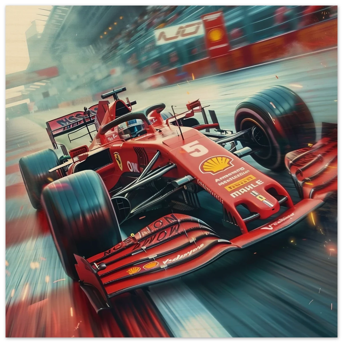 Speed Demon – Formula One Racing in Motion | Wall art Print - Wood Prints - 20x20 cm / 8x8″ -