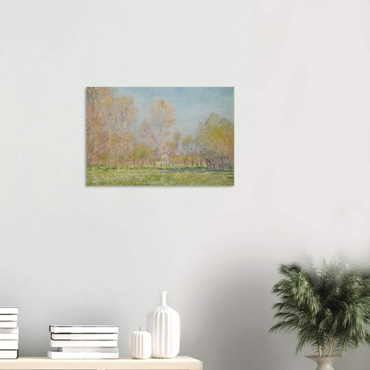 Spring in Giverny by Claude Monet - Wood Prints - 40x60 cm / 16x24″ - 20 mm