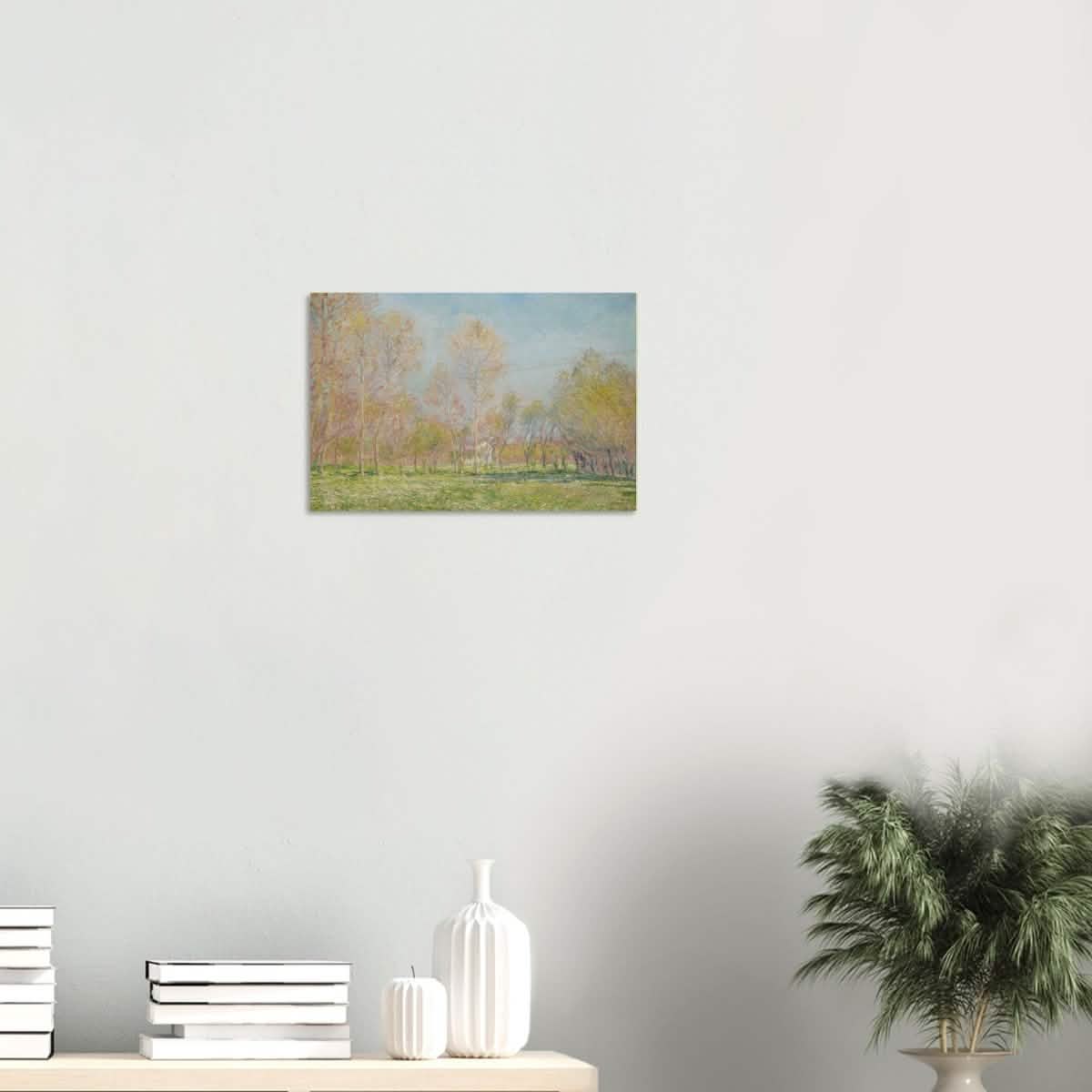 Spring in Giverny by Claude Monet - Wood Prints - 30x45 cm / 12x18″ - 20 mm