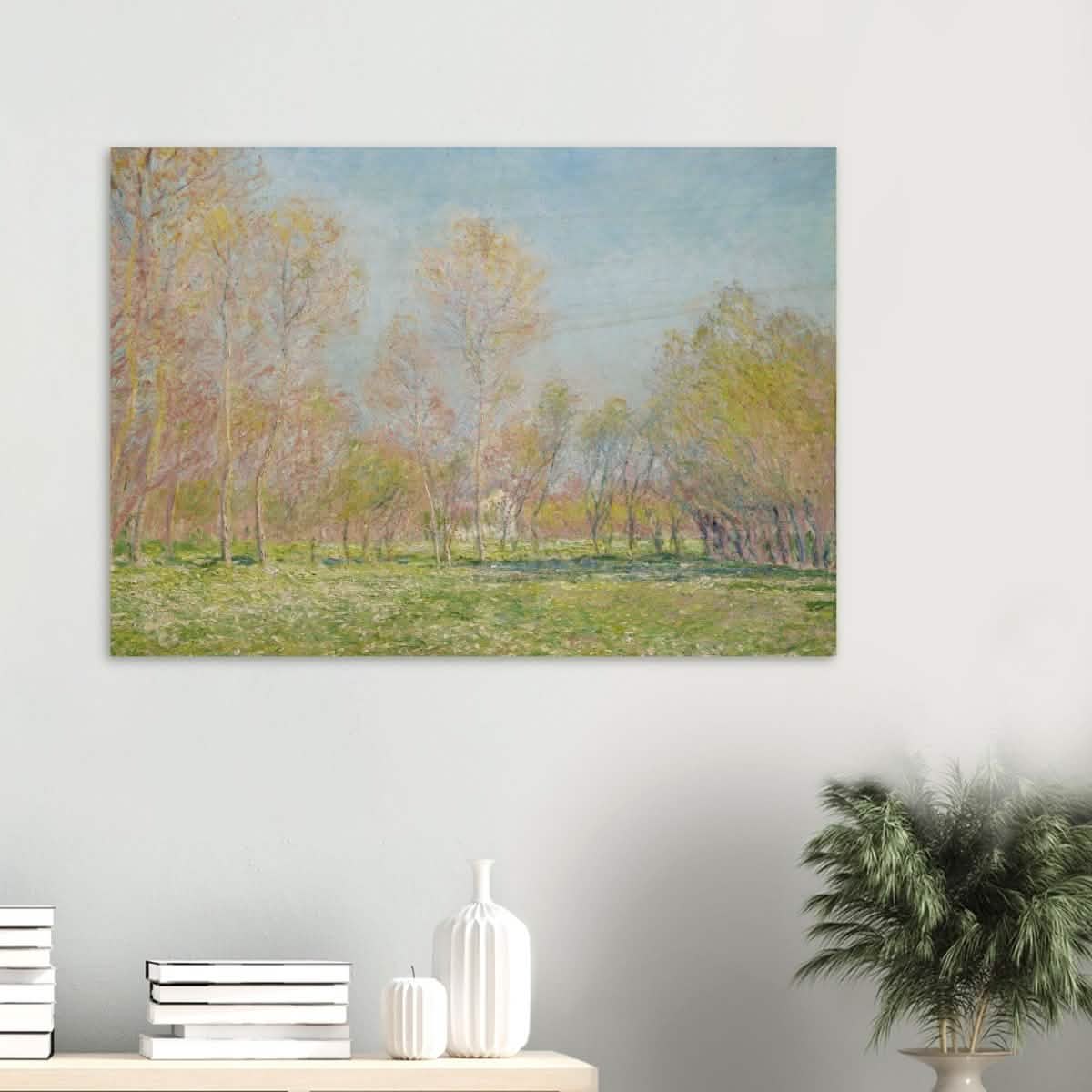 Spring in Giverny by Claude Monet - Wood Prints - 70x100 cm / 28x40″ - 10 mm