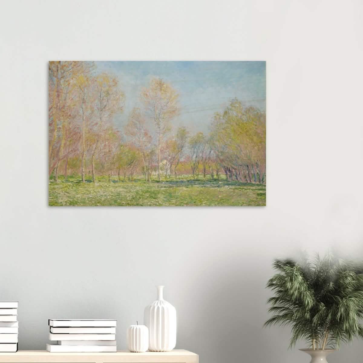 Spring in Giverny by Claude Monet - Wood Prints - 60x90 cm / 24x36″ - 10 mm