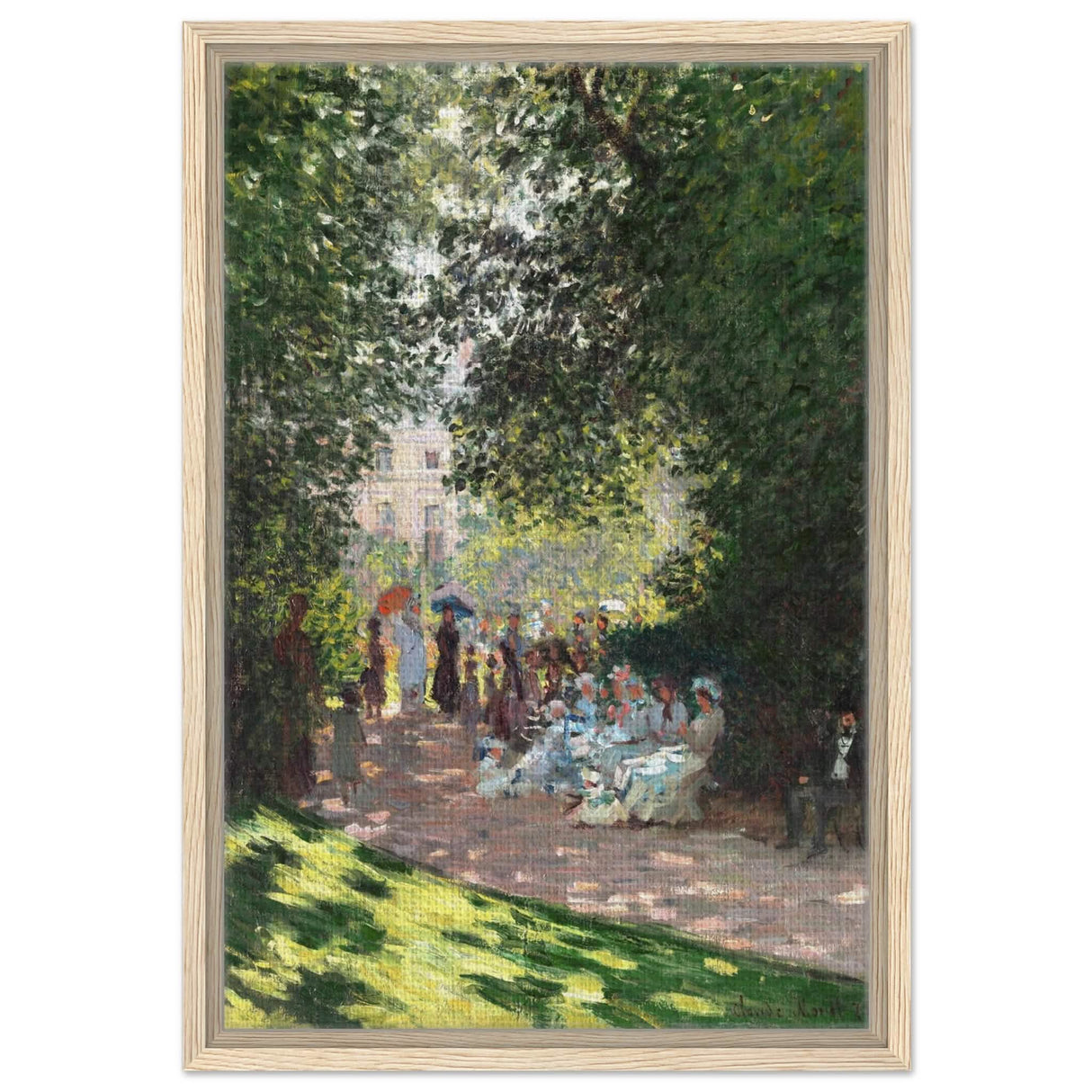Spring Wall art | Claude Monet Picture |The Parc Monceau - Framed Canvas - 40x60 cm / 16x24″ - Wood frame
